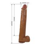 PRETTY LOVE - PAT REALISTIC FLEXIBLE DILDO WITH SUCTION CUP 40 CM -Ø- 6 CM BROWN