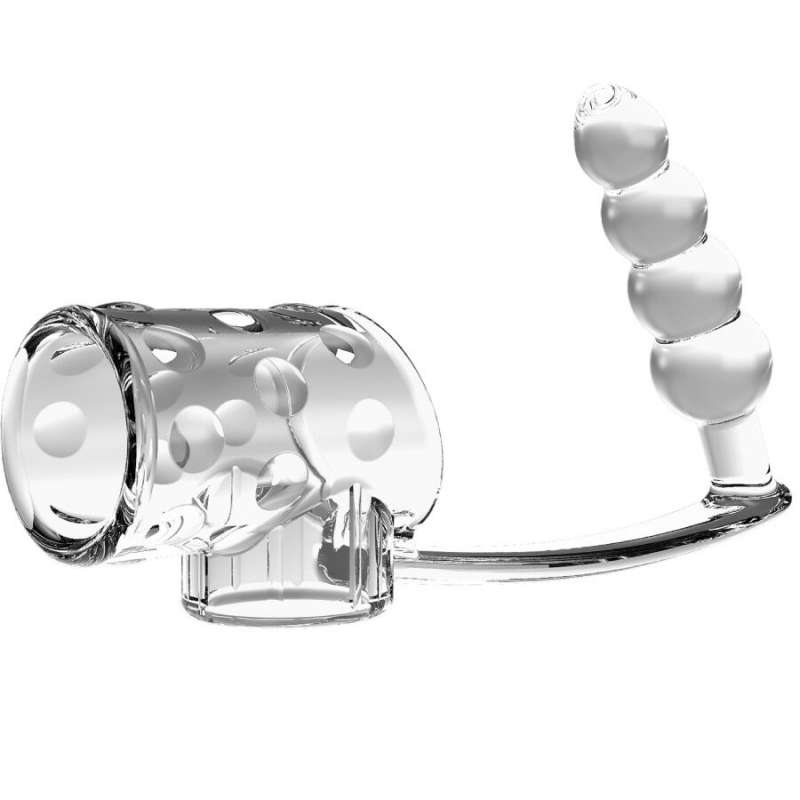 PRETTY LOVE - PENIS SLEEVE WITH ANAL PLUG TRANSPARENT PRETTY LOVE - PENIS SLEEVE WITH ANAL PLUG TRANSPARENT