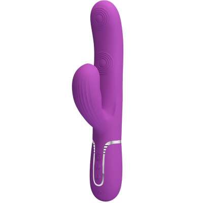 PRETTY LOVE - PERLITA 3 IN 1 MULTIFUNCTION RABBIT VIBRATOR  PURPLE