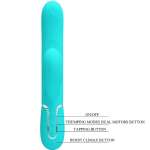 PRETTY LOVE - PERLITA MULTIFUNCTION 3 IN 1 G-SPOT VIBRATOR AQUA GREEN