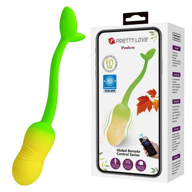 PRETTY LOVE - PULSEN APP CONTROL VIBRATING EGG 12 FUNCTIONS USB RECHARGEABLE GREEN-YELLOW PRETTY LOVE - PULSEN APP CONTROL VIBRATING EGG 12 FUNCTIONS USB RECHARGEABLE GREEN-YELLOW