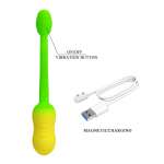 PRETTY LOVE - PULSEN APP CONTROL VIBRATING EGG 12 FUNCTIONS USB RECHARGEABLE GREEN-YELLOW