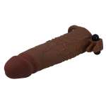 PRETTY LOVE - QUILLON VIBRATING PENIS SLEEVE 20 CM Ø 4 CM BROWN