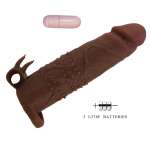 PRETTY LOVE - QUILLON VIBRATING PENIS SLEEVE 20 CM Ø 4 CM BROWN