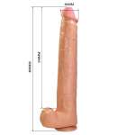 PRETTY LOVE - RAEL FLEXIBLE REALISTIC DILDO WITH SUCTION CUP 40 CM -Ø- 6 CM BROWN