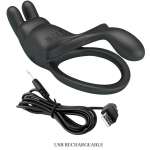 PRETTY LOVE - SETH DOUBLE VIBRATING RING RABBIT 7 VIBRATIONS BLACK