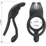 PRETTY LOVE - SETH DOUBLE VIBRATING RING RABBIT 7 VIBRATIONS BLACK