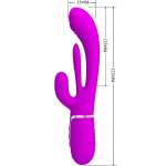 PRETTY LOVE - SHANIA TRIPLE RABBIT VIBRATOR MULTIFUNCTION PINK