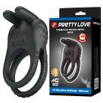 PRETTY LOVE - SINI RECHARGEABLE VIBRATING COCK RING 10 FUNCTIONS BLACK