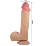 PRETTY LOVE - Sliding iho sarja realistinen dildo Sliding iho imukuppi ihonvärinen 23,4 cm