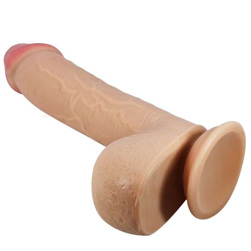 PRETTY LOVE - Sliding iho sarja realistinen dildo Sliding iho imukuppi ihonvärinen 23,4 cm