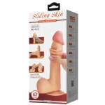 PRETTY LOVE - Sliding iho sarja realistinen dildo Sliding iho imukuppi ihonvärinen 23,4 cm