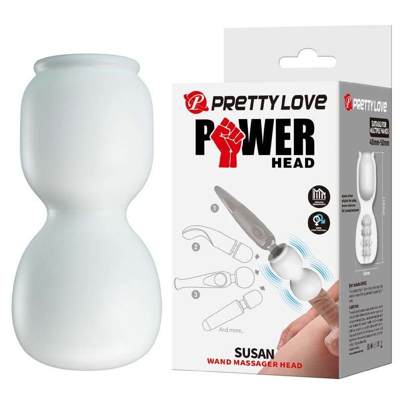 PRETTY LOVE - SUSAN POWER HEAD WAND MASSAGER ATTACHMENT Ø 6.5 CM PRETTY LOVE - SUSAN POWER HEAD WAND MASSAGER ATTACHMENT Ø 6.5 CM