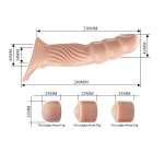 PRETTY LOVE - TEXTURED PENIS SHEATH WITH EXTENDERS
