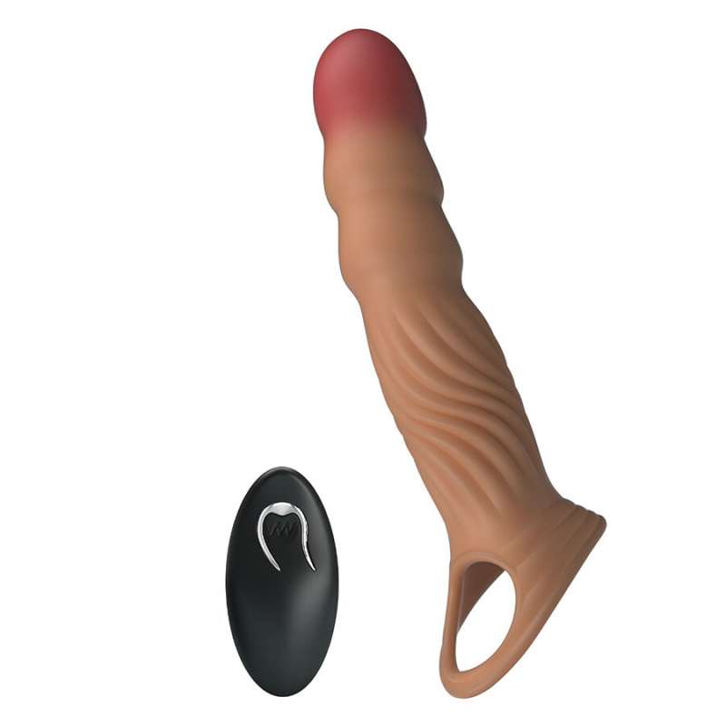 PRETTY LOVE - TEXTURED PENIS SLEEVE WITH VIBRATION AND REMOTE CONTROL PRETTY LOVE - TEXTURED PENIS SLEEVE WITH VIBRATION AND REMOTE CONTROL