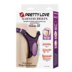 PRETTY LOVE - UNIVERSAL STRAP-ON HARNESS BRIEFS PURPLE AND BLACK