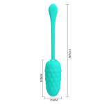 PRETTY LOVE - VIBRATING EGG WITH AQUA GREEN RECHARGEABLE MARINE TEXTURE