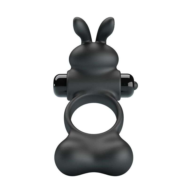 PRETTY LOVE - VIBRATING PENIS RING WITH BUNNY STIMULATOR 10 FUNCTIONS BLACK