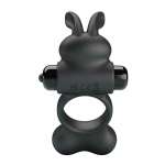 PRETTY LOVE - VIBRATING PENIS RING WITH BUNNY STIMULATOR 10 FUNCTIONS BLACK