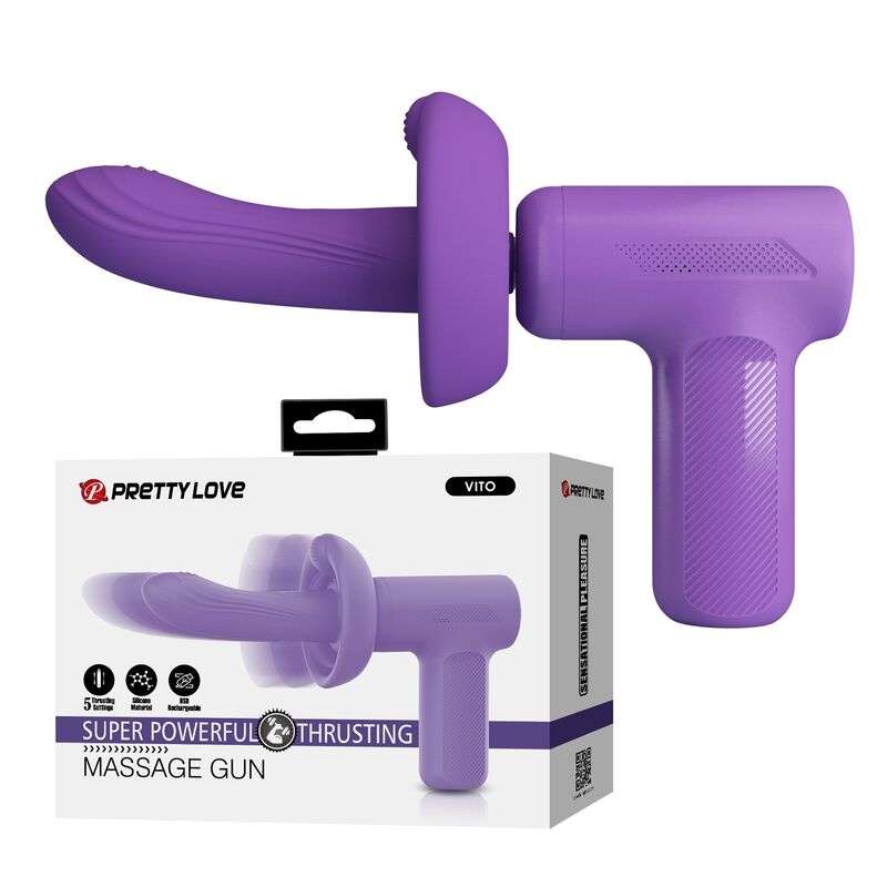PRETTY LOVE - VITO THRUSTING MASSAGE GUN 5 MODES PURPLE PRETTY LOVE - VITO THRUSTING MASSAGE GUN 5 MODES PURPLE