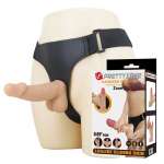 PRETTY LOVE - ZANE HARNESS WITH FLEXIBLE DILDO 17 CM Ø 4.3 CM NATURAL