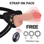 ROCKARMY - HARNESS + LIQUID SILICONE VIBRATOR PREMIUM APACHE REMOTE CONTROL 20.5 CM -O- 4.62 CM