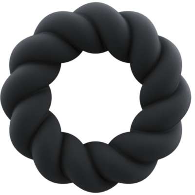 ROCKS-OFF - TWIST BLACK SILICONE MASTURBATOR RING