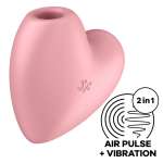 SATISFYER - CUTIE HEART AIR PULSE STIMULATOR & VIBRATOR PINK