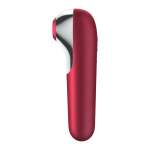 SATISFYER - DUAL LOVE VIBRATOR AND SUCTIONER WITH PULSED AIR RED