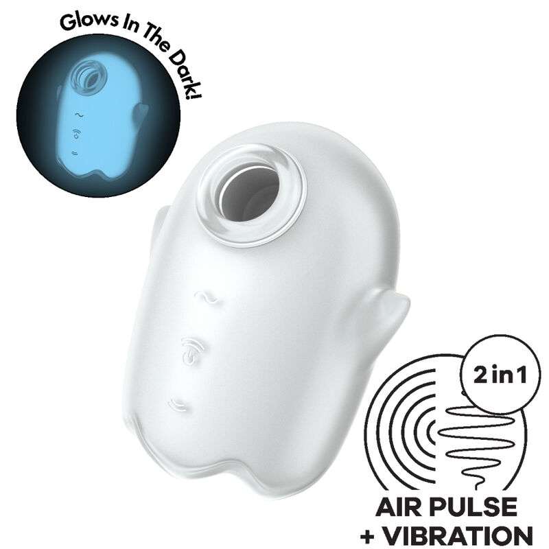 SATISFYER - GLOWING GHOST AIR PULSE & VIBRATOR WHITE SATISFYER - GLOWING GHOST AIR PULSE & VIBRATOR WHITE