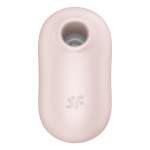 SATISFYER - PRO TO GO 2 DOUBLE AIR PULSE STIMULATOR & VIBRATOR BEIGE