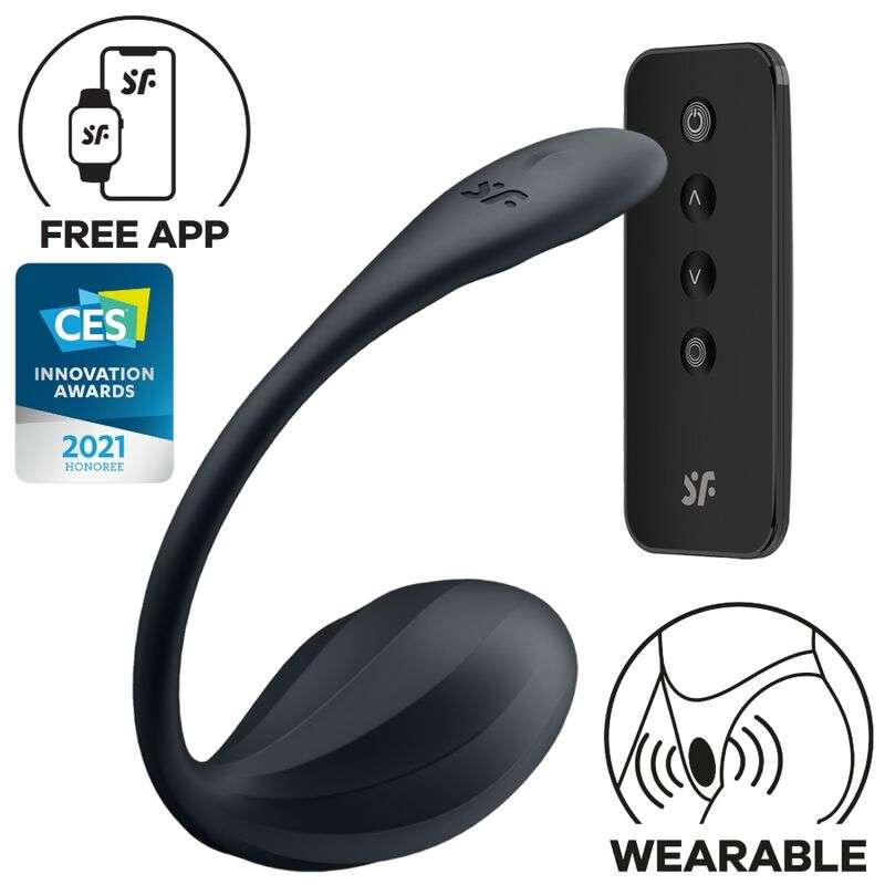 SATISFYER - RIBBED PETAL G POINT STIMULATOR REMOTE CONTROL BLACK FREE APP SATISFYER - RIBBED PETAL G POINT STIMULATOR REMOTE CONTROL BLACK FREE APP