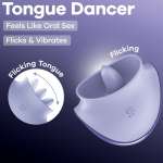SATISFYER - TONGUE DANCER CLITORAL STIMULATOR WITH VIBRATION AND PULSATIONS LILAC