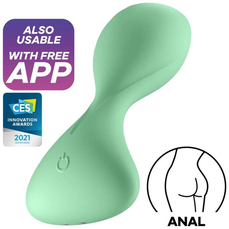 SATISFYER - TRENDSETTER VIBRATING PLUG APP GREEN SATISFYER - TRENDSETTER VIBRATING PLUG APP GREEN