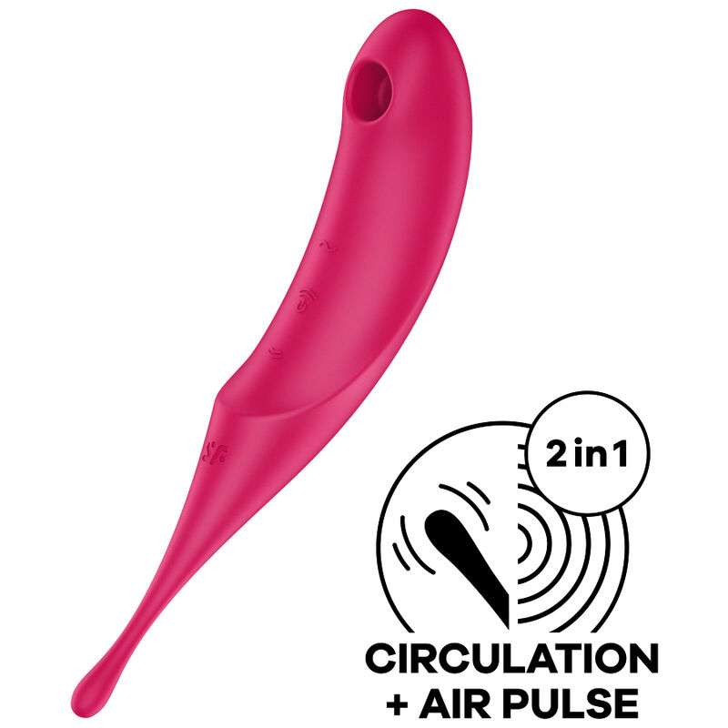 SATISFYER - TWIRLING PRO AIR PULSE STIMULATOR & VIBRATOR RED SATISFYER - TWIRLING PRO AIR PULSE STIMULATOR & VIBRATOR RED