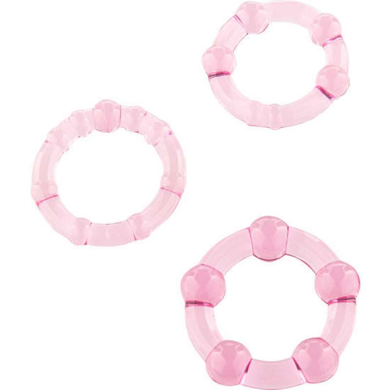 SEVEN CREATIONS - SET OF THREE PINK PENIS RINGS SEVEN CREATIONS - SET OF THREE PINK PENIS RINGS
