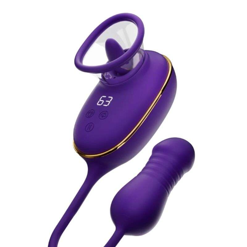SHE.E.O - CLITORAL SUCTION TOOL WITH LICKING EFFECT AND PURPLE ANAL STIMULATOR SHE.E.O - CLITORAL SUCTION TOOL WITH LICKING EFFECT AND PURPLE ANAL STIMULATOR