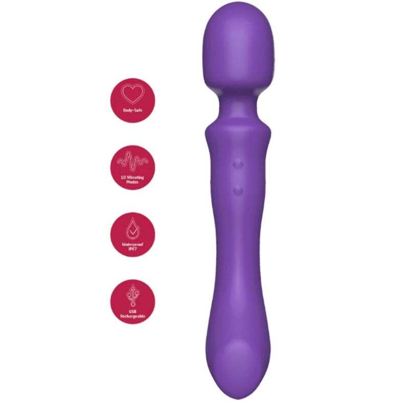 SHE.E.O - DOUBLE-ENDED VIBRATING MASSAGER WAND PURPLE SHE.E.O - DOUBLE-ENDED VIBRATING MASSAGER WAND PURPLE
