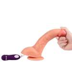 SHEQU - BEAST VIBRATING DILDO WITH REMOTE CONTROL 24.5 CM