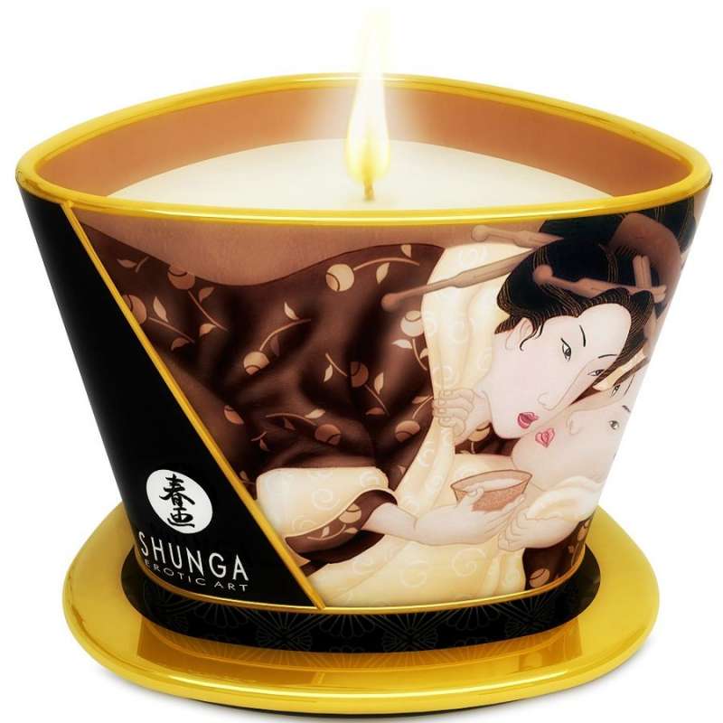 SHUNGA - MINI CARESS BY CANDELIGHT CHOCOLATE MASSAGE CANDLE 170 ML SHUNGA - MINI CARESS BY CANDELIGHT CHOCOLATE MASSAGE CANDLE 170 ML