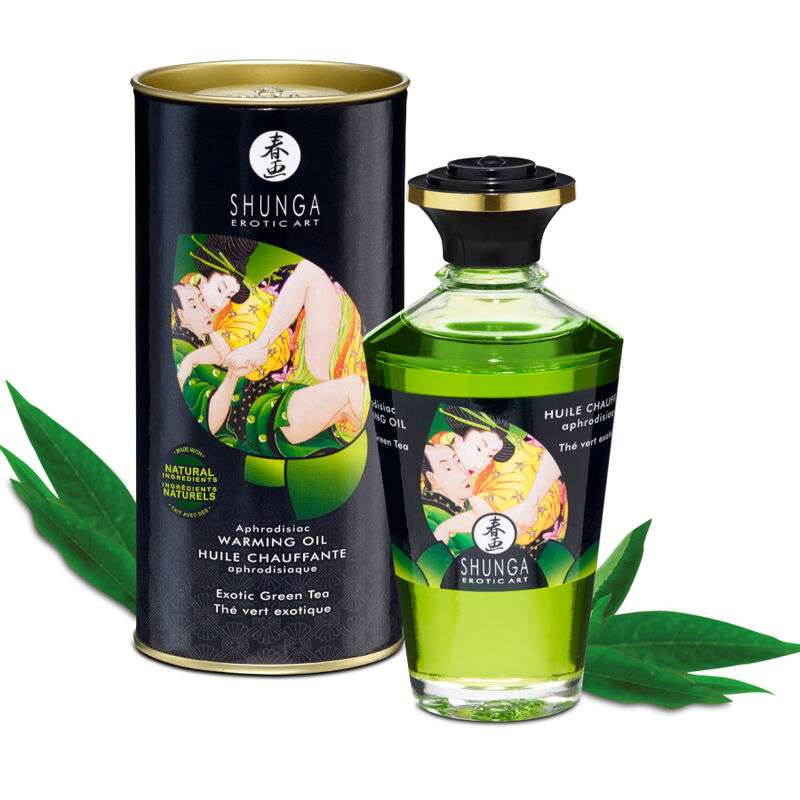 SHUNGA - ORGANIC GREEN TEA HEAT EFFECT MASSAGE OIL 100 ML SHUNGA - ORGANIC GREEN TEA HEAT EFFECT MASSAGE OIL 100 ML