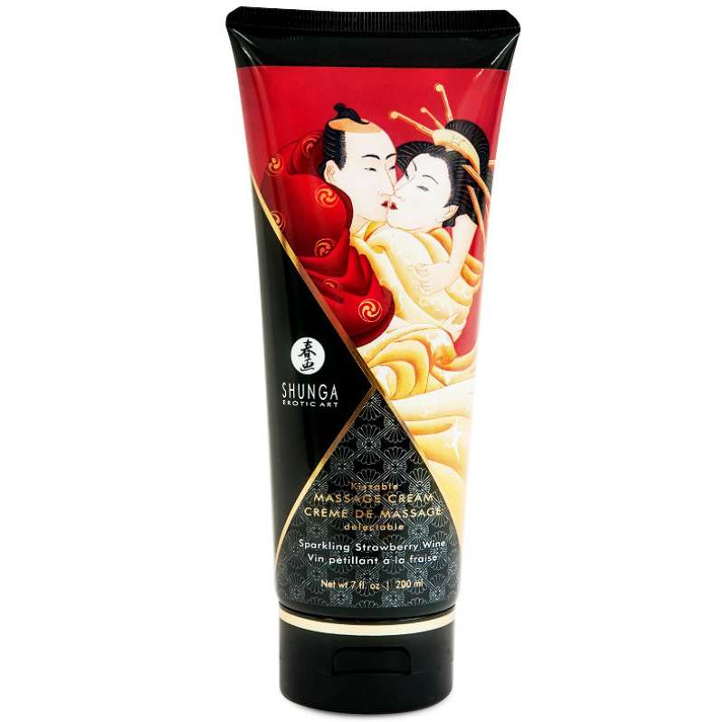 SHUNGA - STRAWBERRY AND CAVA MASSAGE CREAM 200 ML SHUNGA - STRAWBERRY AND CAVA MASSAGE CREAM 200 ML