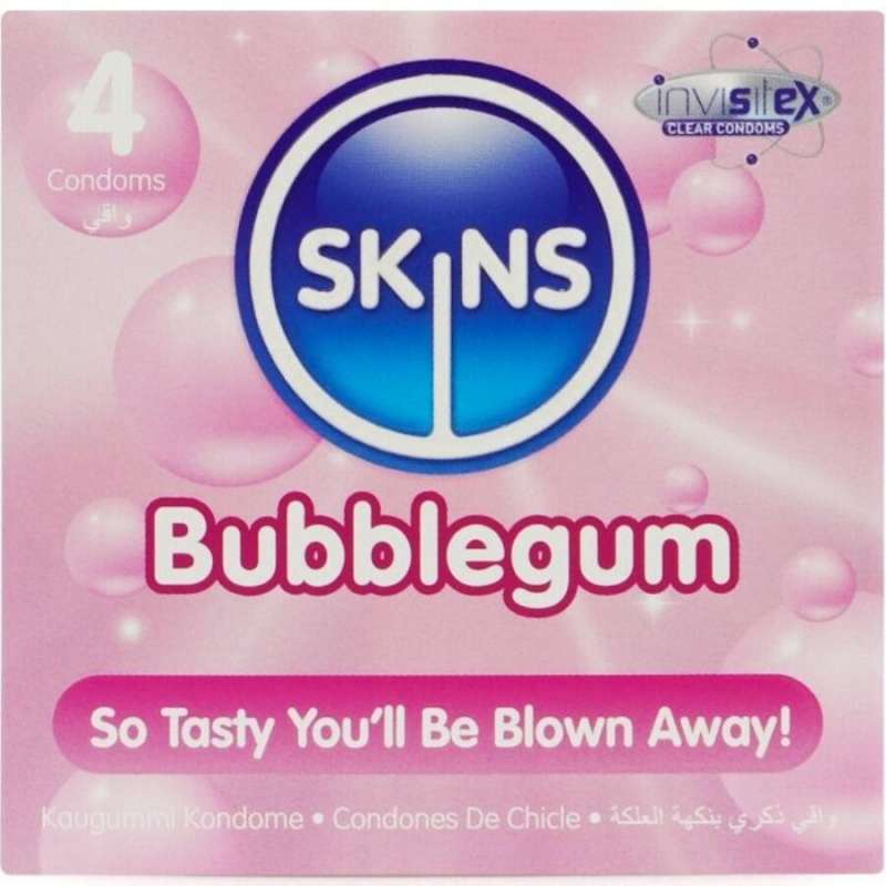 SKINS - BUBBLEGUM PREMIUM CONDOMS PACK 4 SKINS - BUBBLEGUM PREMIUM CONDOMS PACK 4