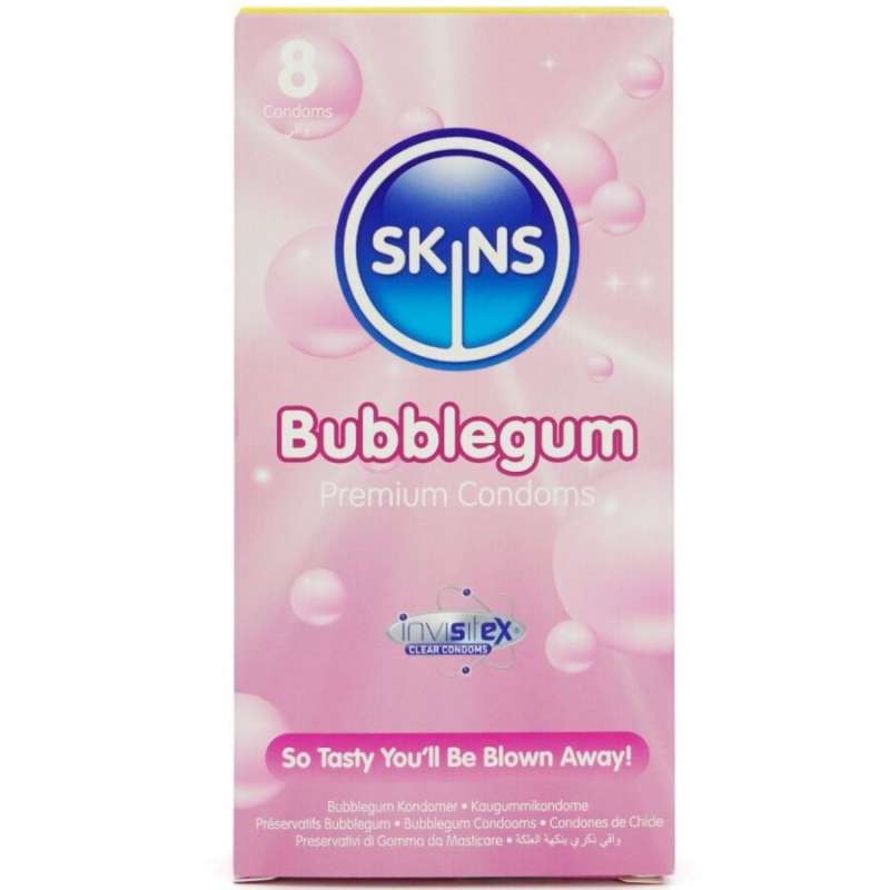 SKINS - BUBBLEGUM PREMIUM CONDOMS PACK 8