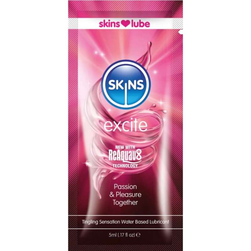 SKINS - EXCITE WATER-BASED LUBRICANT SINGLE-DOSE 5 ML SKINS - EXCITE WATER-BASED LUBRICANT SINGLE-DOSE 5 ML