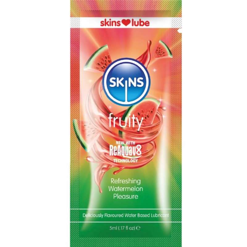 SKINS - FRUITY WATER-BASED LUBRICANT WATERMELON SINGLE-DOSE 5 ML SKINS - FRUITY WATER-BASED LUBRICANT WATERMELON SINGLE-DOSE 5 ML