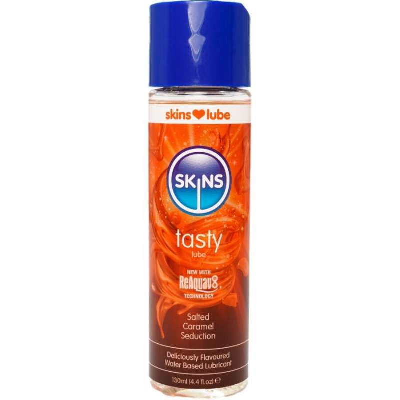 SKINS - TASTY WATER-BASED LUBRICANT SALTED CARAMEL 130 ML SKINS - TASTY WATER-BASED LUBRICANT SALTED CARAMEL 130 ML