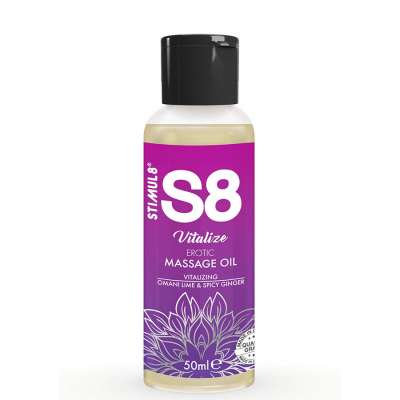 STIMUL8 - S8 VITALIZE EROTIC MASSAGE OIL LIME 50 ML