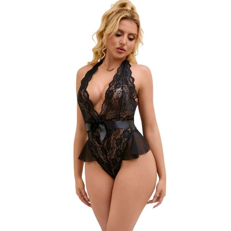 SUBBLIME - 930806 SEXY BODY WITH RUFFLES BLACK S/M SUBBLIME - 930806 SEXY BODY WITH RUFFLES BLACK S/M