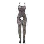 SUBBLIME - 951726 BLACK ELASTIC FISHNET CROTCHLESS BODYSTOCKING ONE SIZE